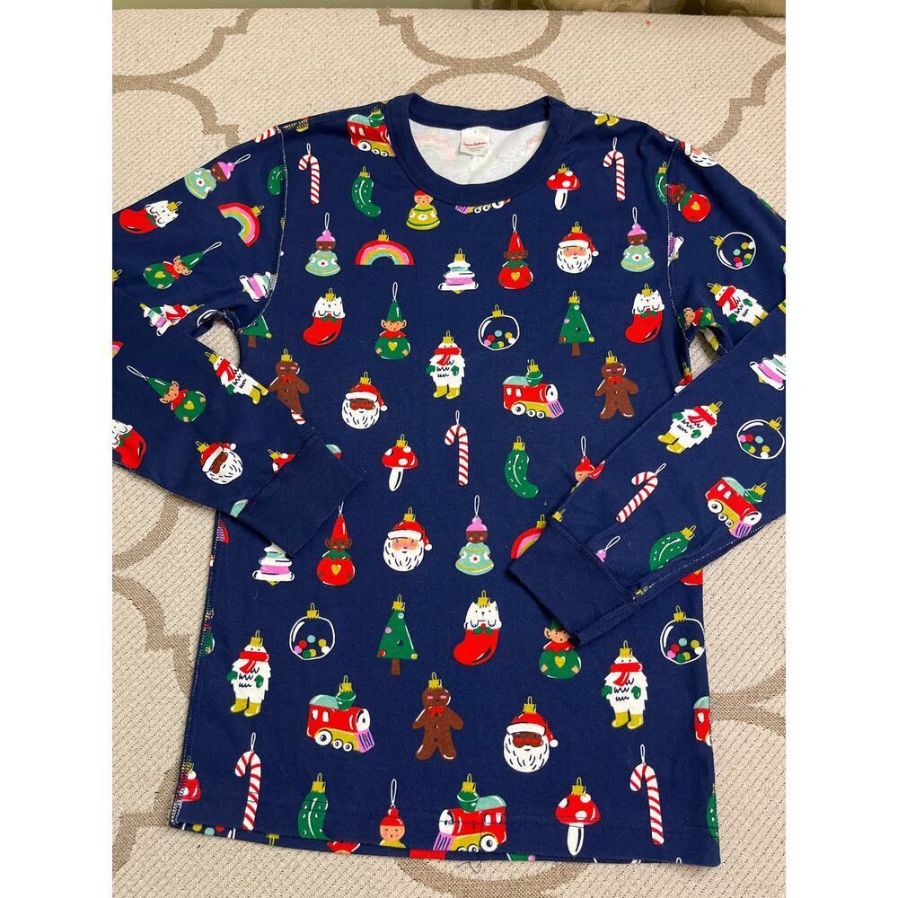 Hanna Andersson Heirloom Ornaments Holiday Long John Pajama top, size small